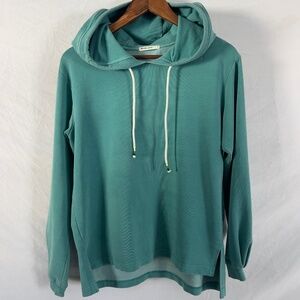 Marine Layer Green Hooded Sweatshirt Women's S Small Cotton Blend Pullover